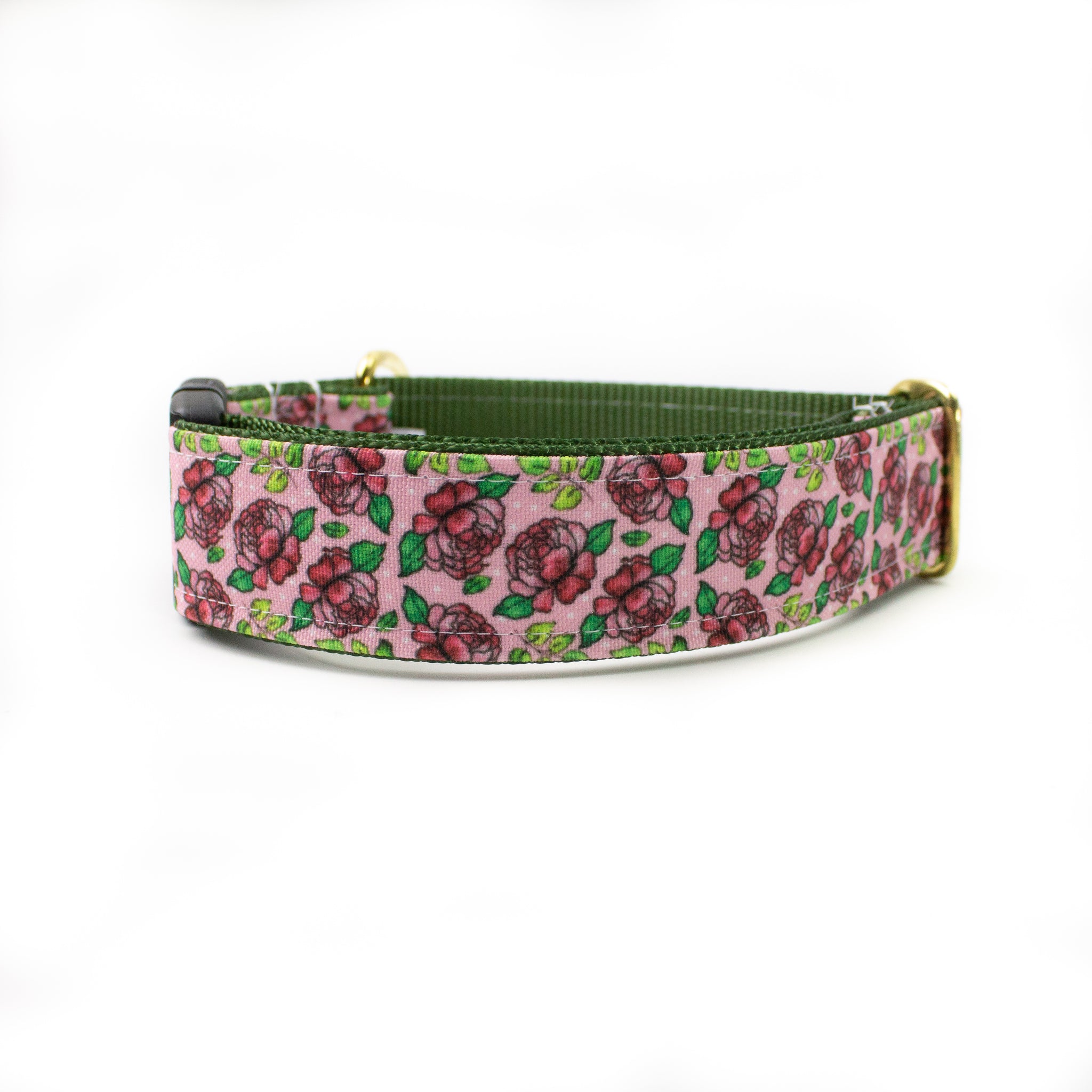 Pink Roses on Pink Floral Dog Collar